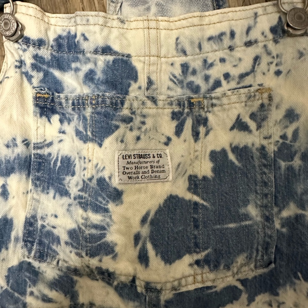 Levi's Blue and white Tie-Dye Women's Overalls - Picture 2 of 6